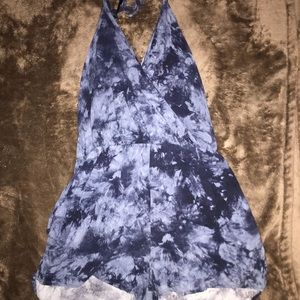 Tie die blue romper